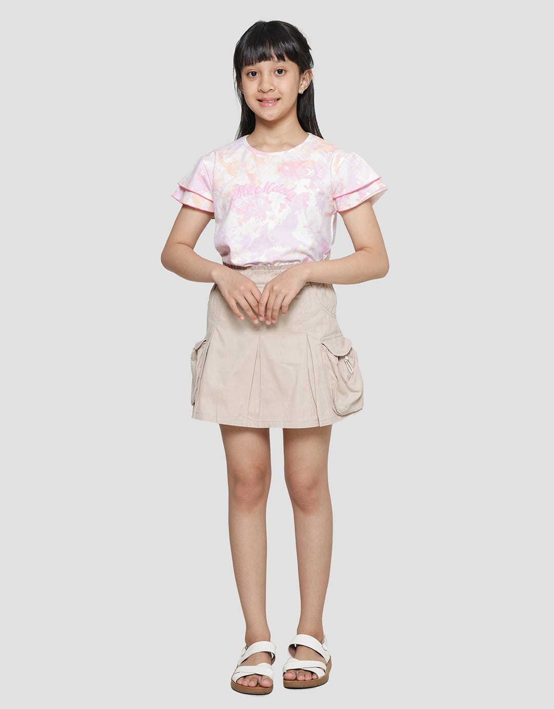 Aero Kantong Kargo Waist Paperbag Mini Skort Anak Perempuan