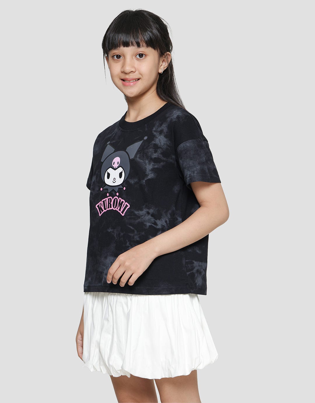Character Girl Kuromi Print Kaos Anak Perempuan