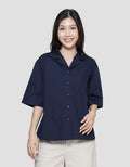 St. Yves Folded Sleeve Kemeja Lengan Pendek Wanita