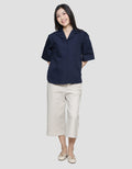 St. Yves Folded Sleeve Kemeja Lengan Pendek Wanita