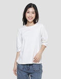 St. Yves Knit With Pleats On Sleeve Kaos Lengan Pendek Wanita
