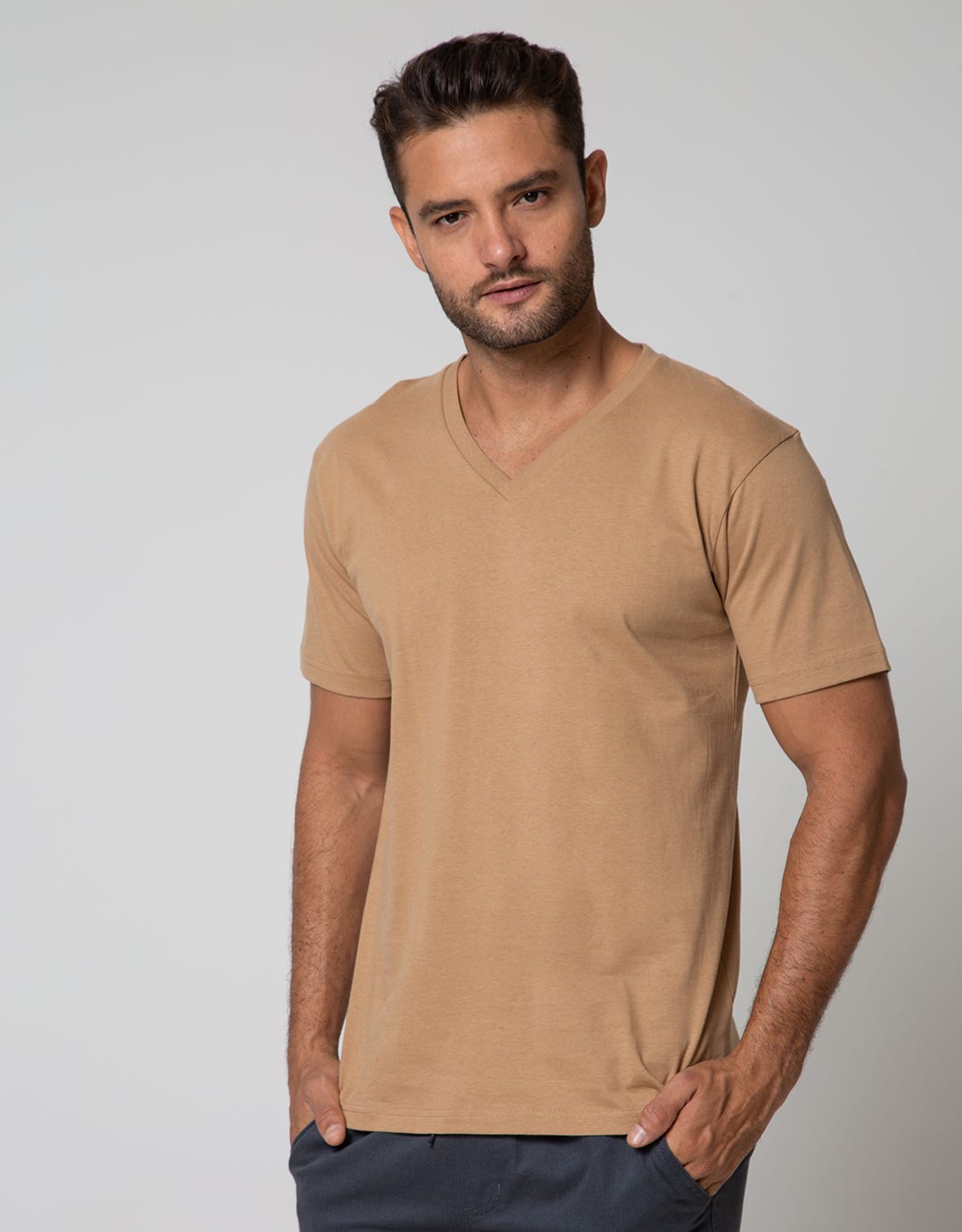 Key Item T-Shirt Details V Neck Jersey