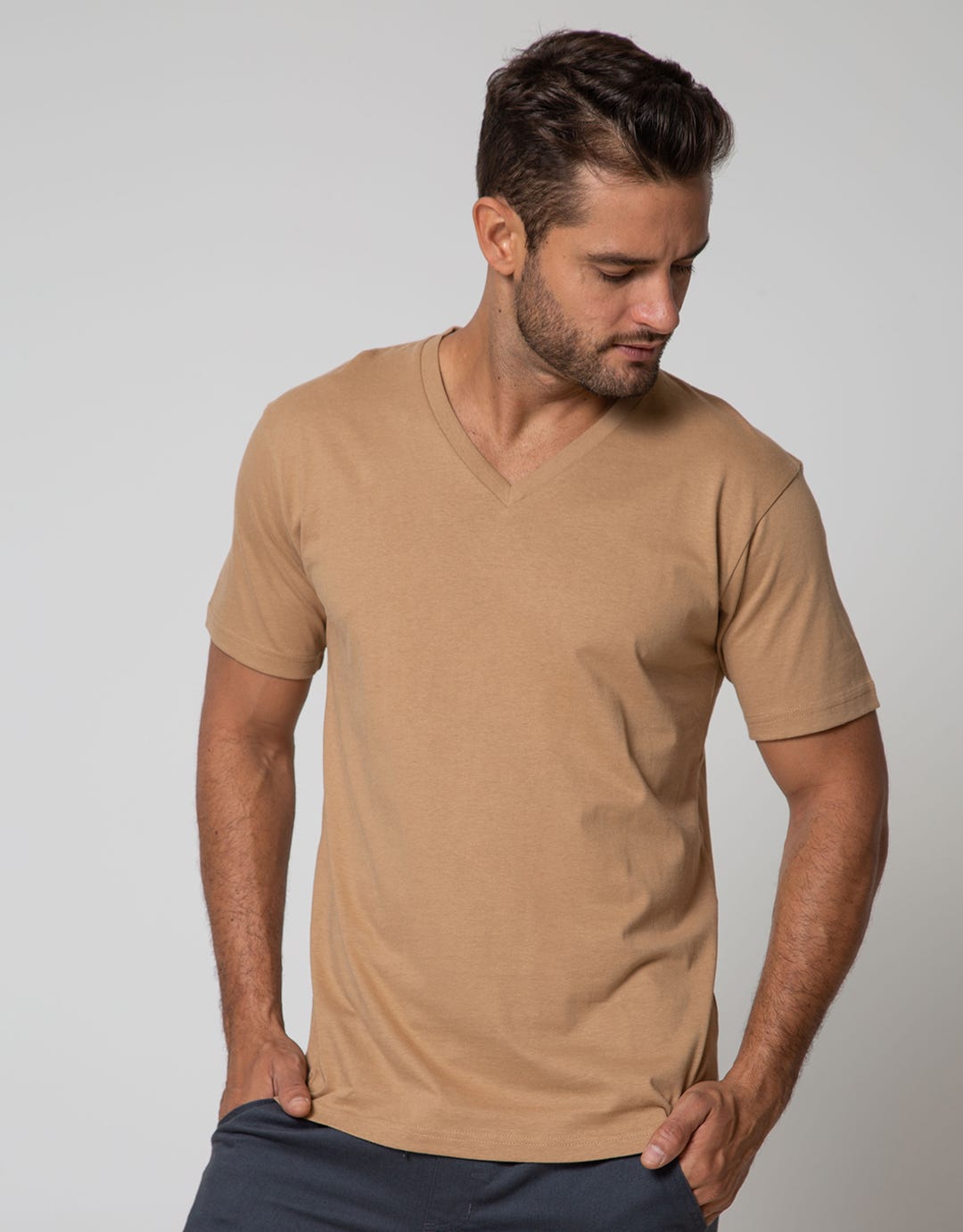 Key Item T-Shirt Details V Neck Jersey