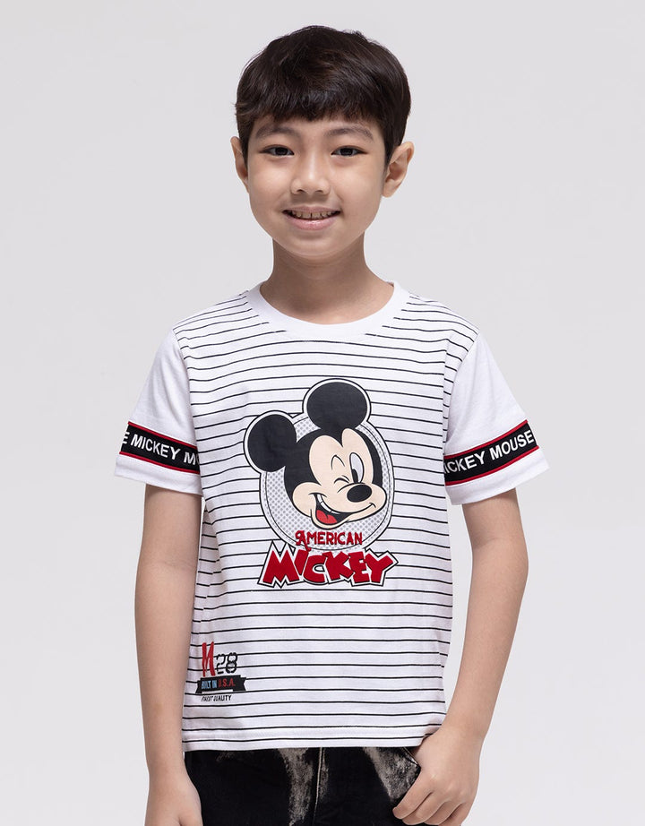 Disney Short Sleeve T-Shirt Mickey American Stripe