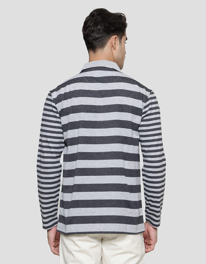 Cole Regular Stripe With Zipper Kaos Kerah Pria