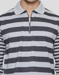 Cole Regular Stripe With Zipper Kaos Kerah Pria