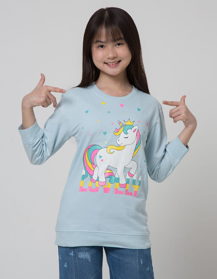 Aero Unicorn Print Sweater Anak Perempuan