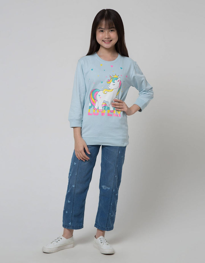 Aero Unicorn Print Sweater Anak Perempuan