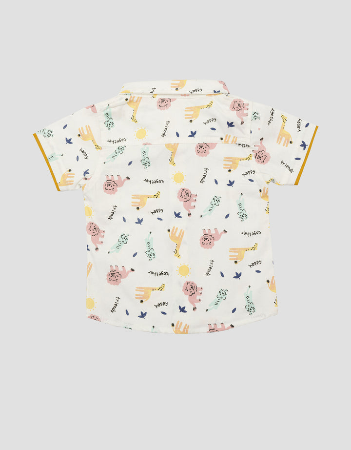 Lttile M Print Safari Water Base Boys Shirt