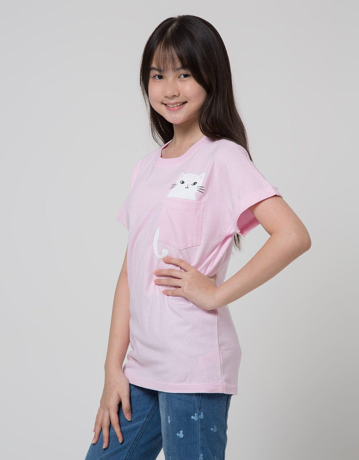 Nevada Cat Pocket Girls T-Shirt