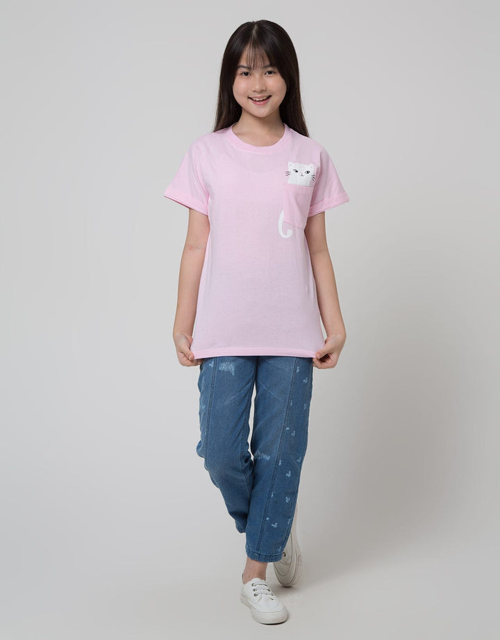 Nevada Cat Pocket Girls T-Shirt