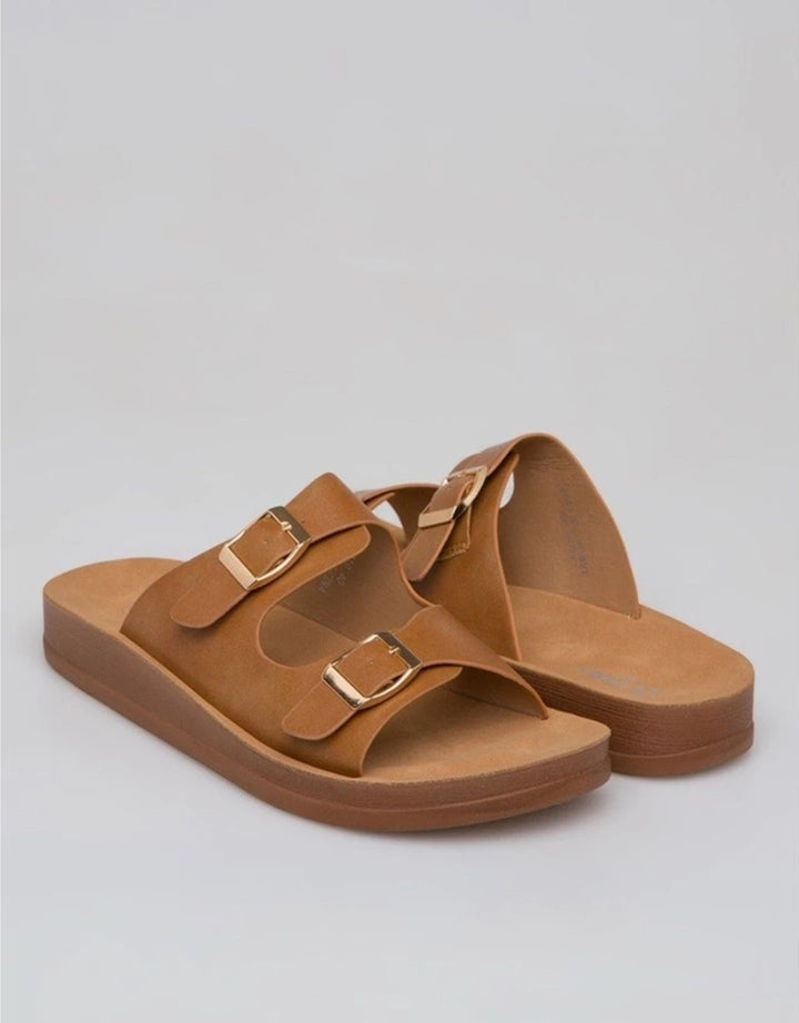ST. YVES SANDAL SLIPPER DOUBLE BUCKLE FQ10 WANITA