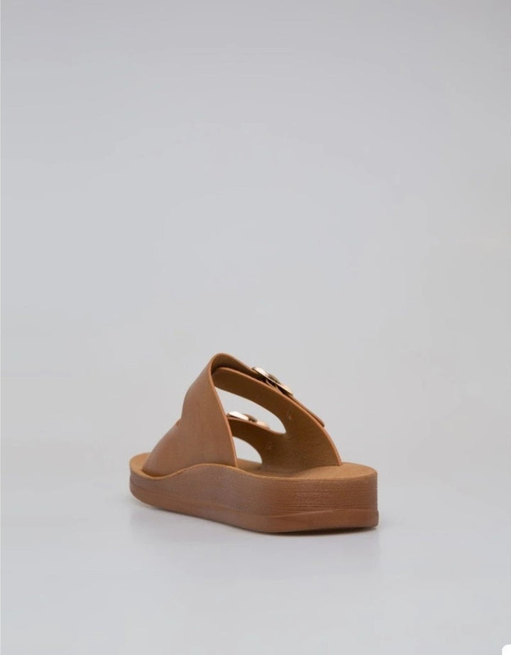 St. Yves Double Buckle Sandal Slipper Fq10 Wanita