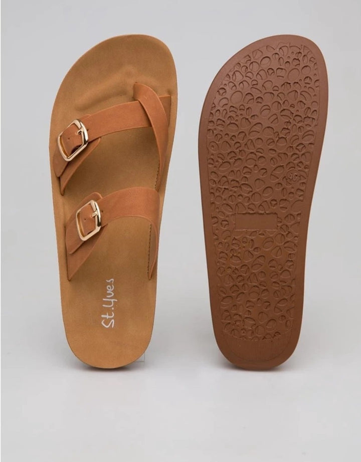 St. Yves Double Buckle Sandal Flip Flops Fq12 Wanita
