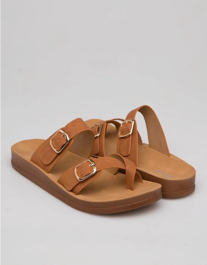 ST. YVES SANDAL FLIP FLOP DOUBLE BUCKLE FQ12 WANITA