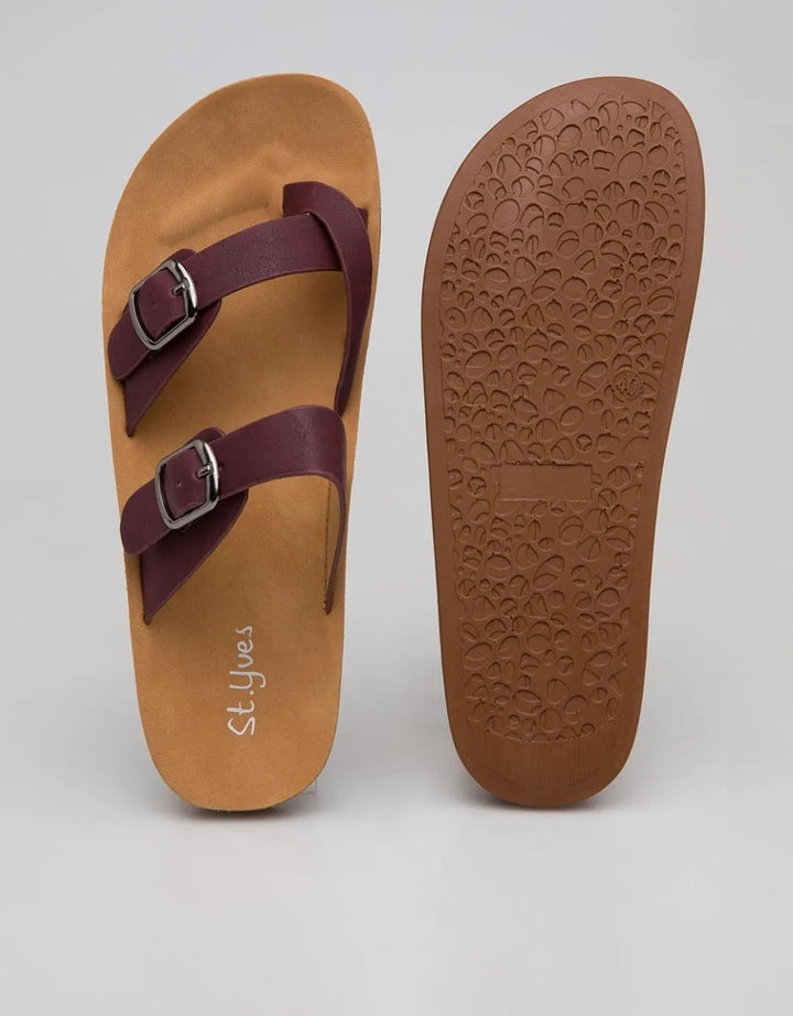 St. Yves Double Buckle Sandal Flip Flops Fq12 Wanita