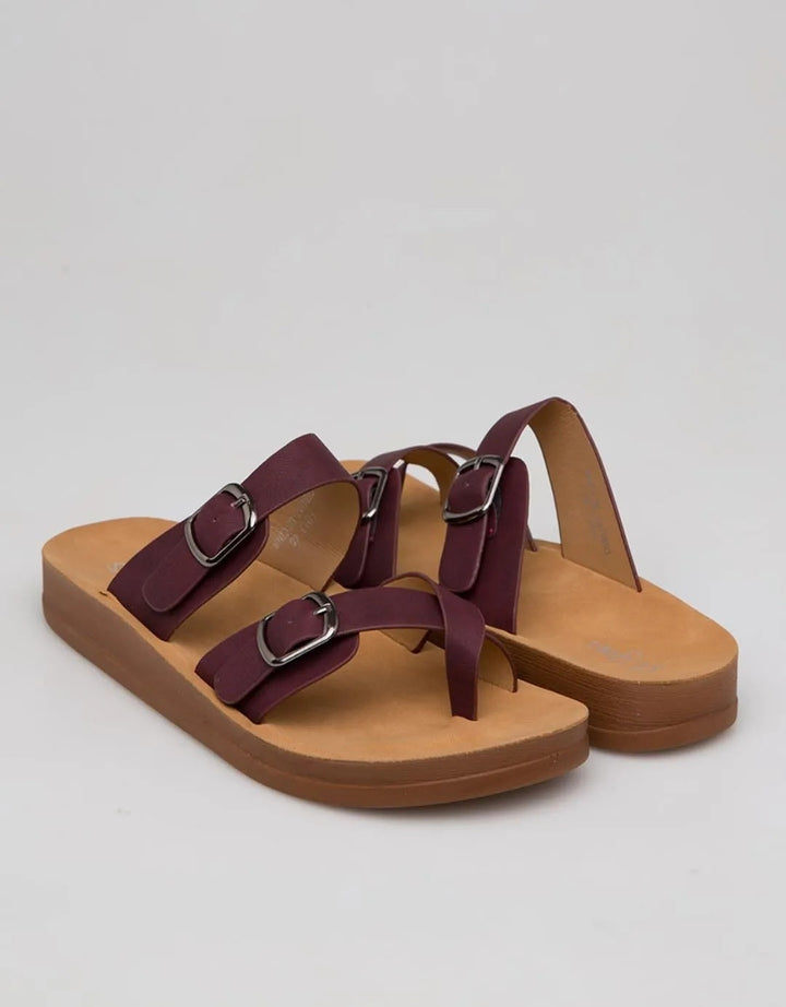 St. Yves Double Buckle Sandal Flip Flops Fq12 Wanita