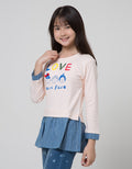Nevada Stripe Love Kaos Anak Perempuan