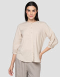 Cardinal Femme Button Lengan Panjang Kemeja Wanita