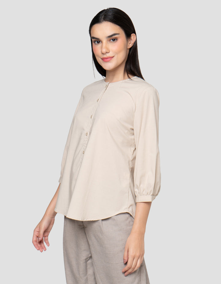 Cardinal Femme Button Lengan Panjang Kemeja Wanita