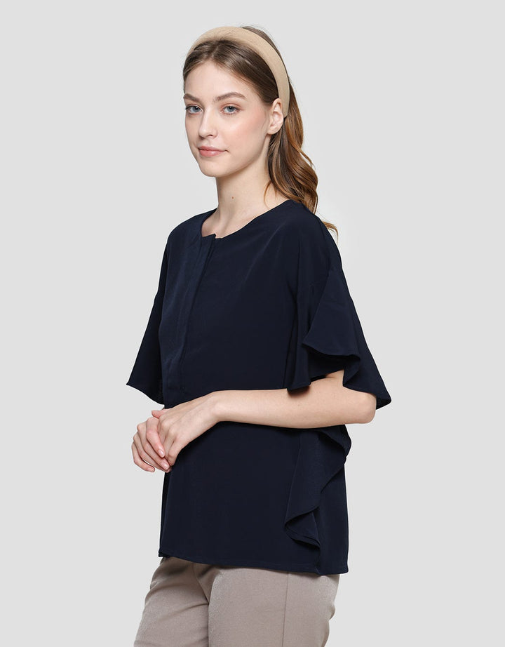 Cardinal Femme Flare Sleeve Blouse Wanita