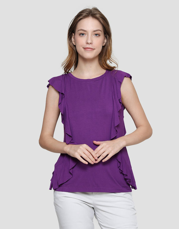 Cardinal Femme Ruffle Detail Kaos Wanita