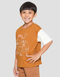 Little M Dino Oversize Color Blocking Kaos Lengan Pendek Anak Laki-laki