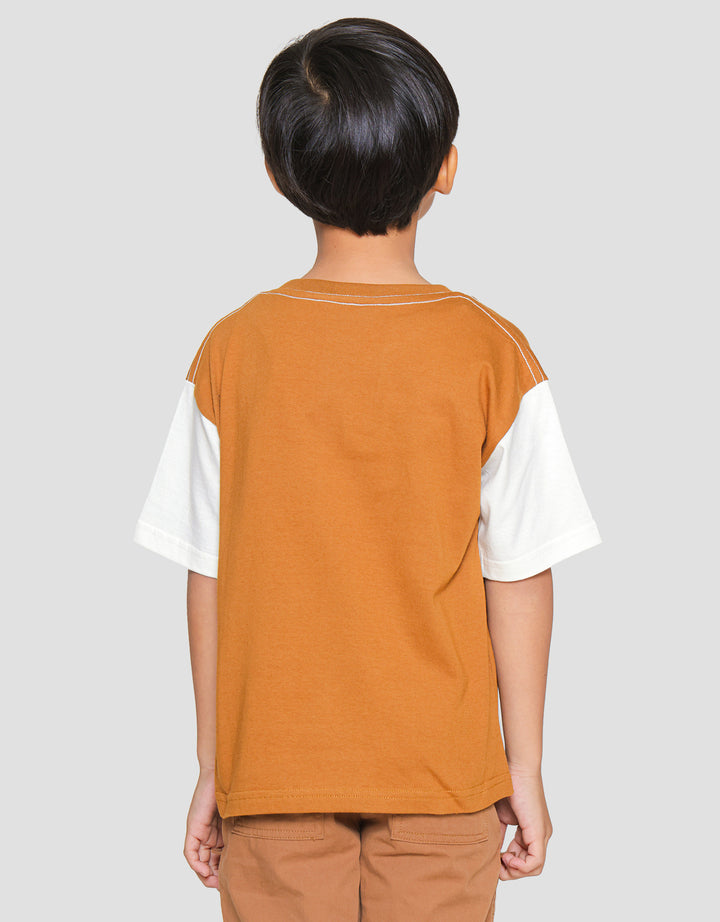 Little M Dino Oversize Color Blocking Kaos Lengan Pendek Anak Laki-laki