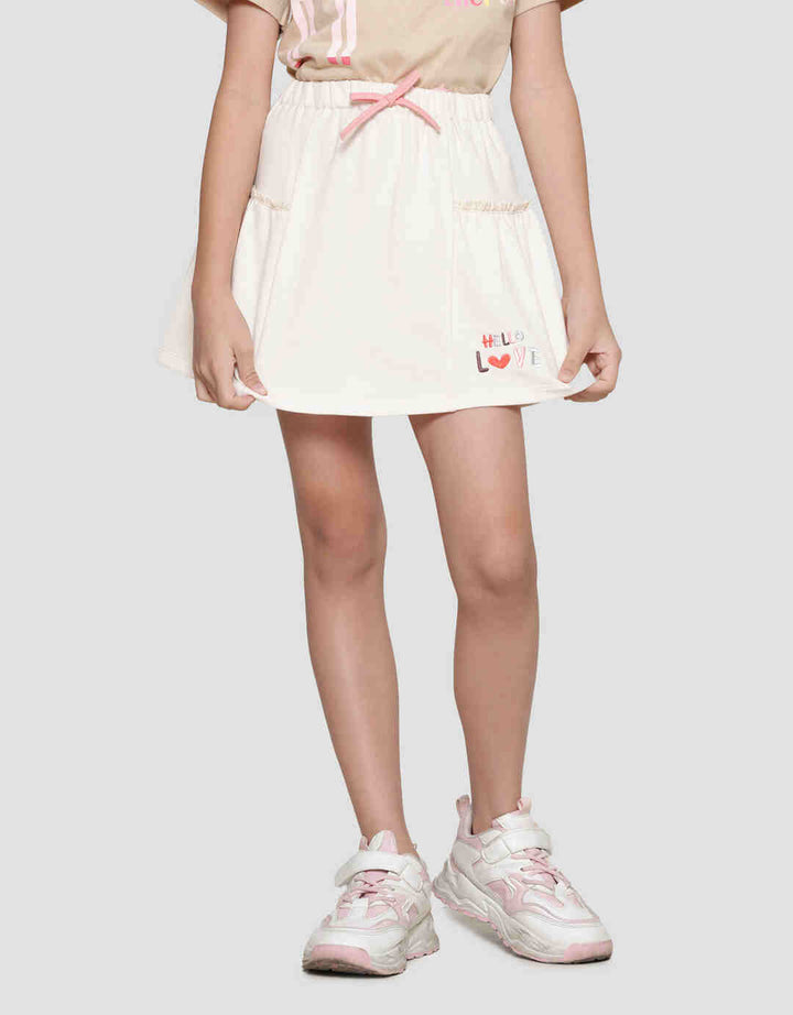 Little M Renda Bordir Hello Love Rok Mini Anak Perempuan