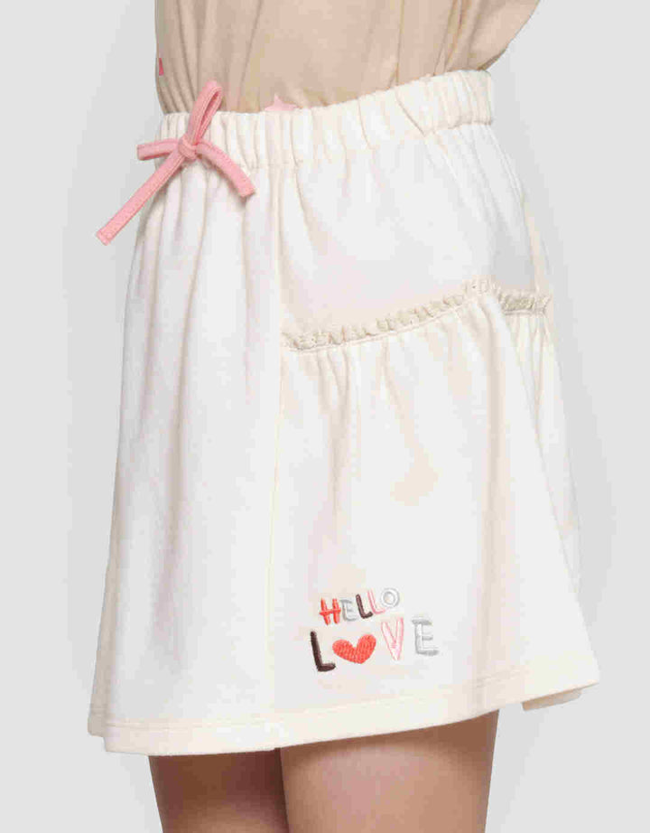 Little M Renda Bordir Hello Love Rok Mini Anak Perempuan