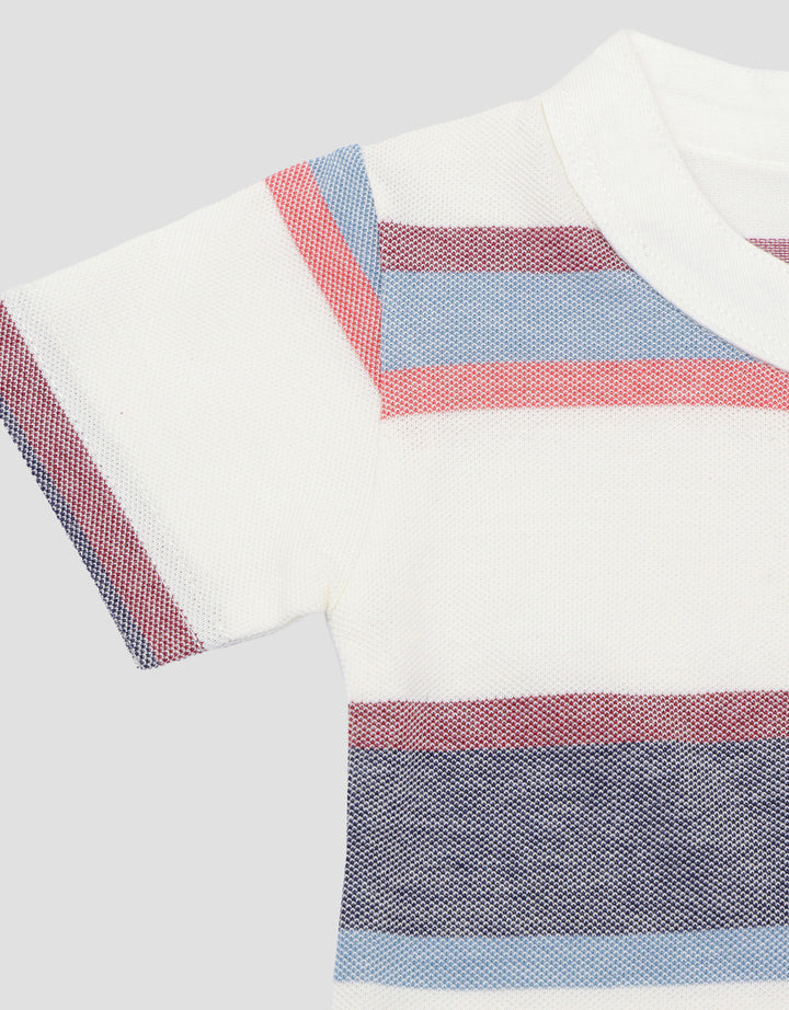 Pipiniko Stripes Kantong Kaos Lengan Pendek Anak Laki-laki