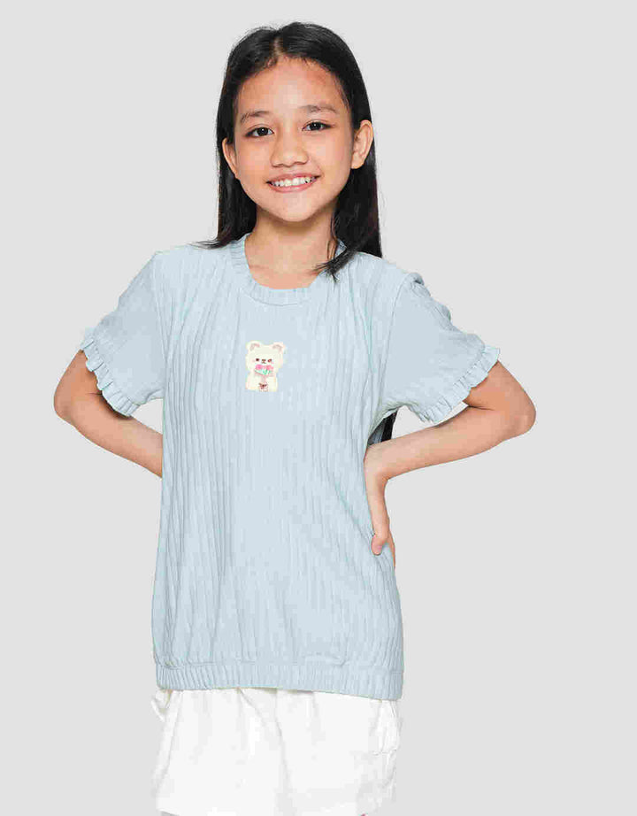 Aero Textur Kaos Lengan Pendek Anak Perempuan