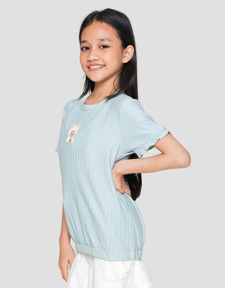 Aero Textur Kaos Lengan Pendek Anak Perempuan