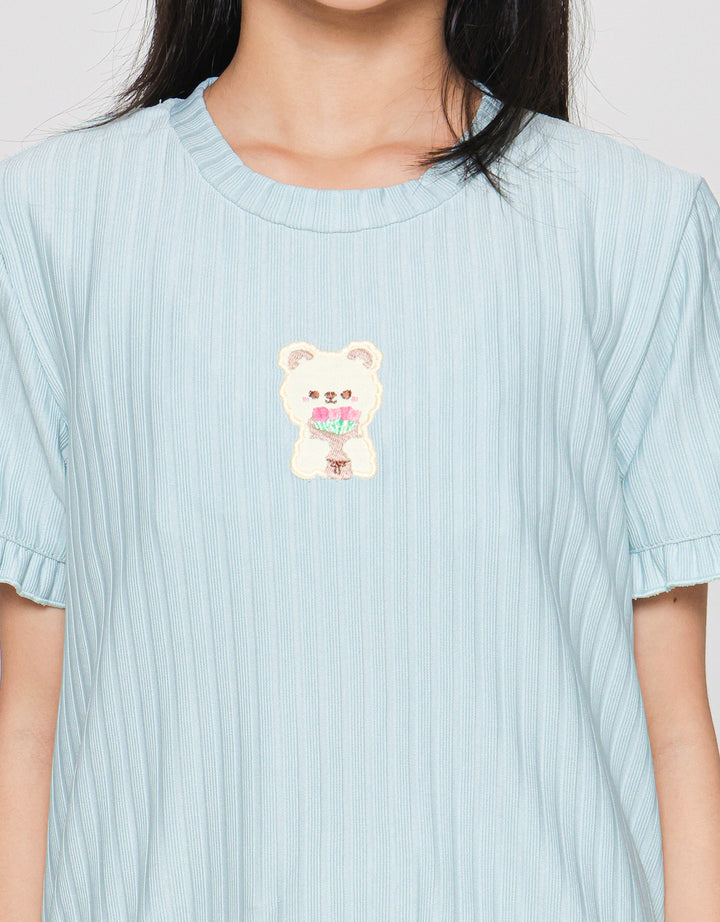 Aero Textur Kaos Lengan Pendek Anak Perempuan