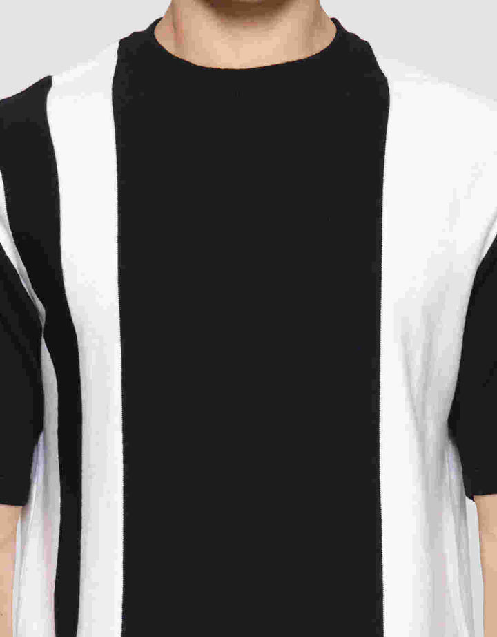 Nevada Flat Knit Stripe Block Vertical Kaos Lengan Pendek Pria