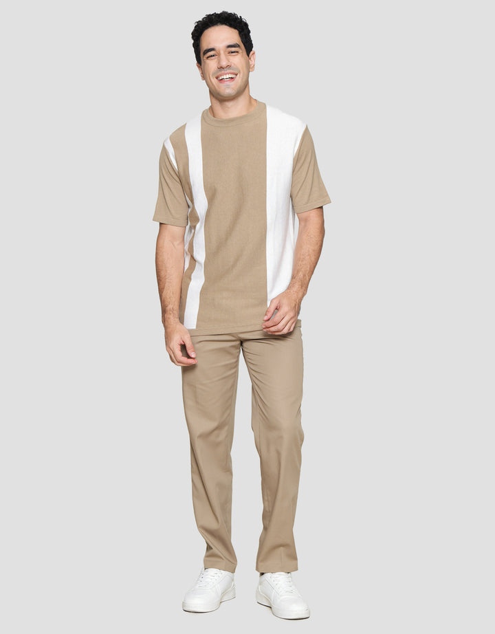 Nevada Flat Knit Stripe Block Vertical Kaos Lengan Pendek Pria