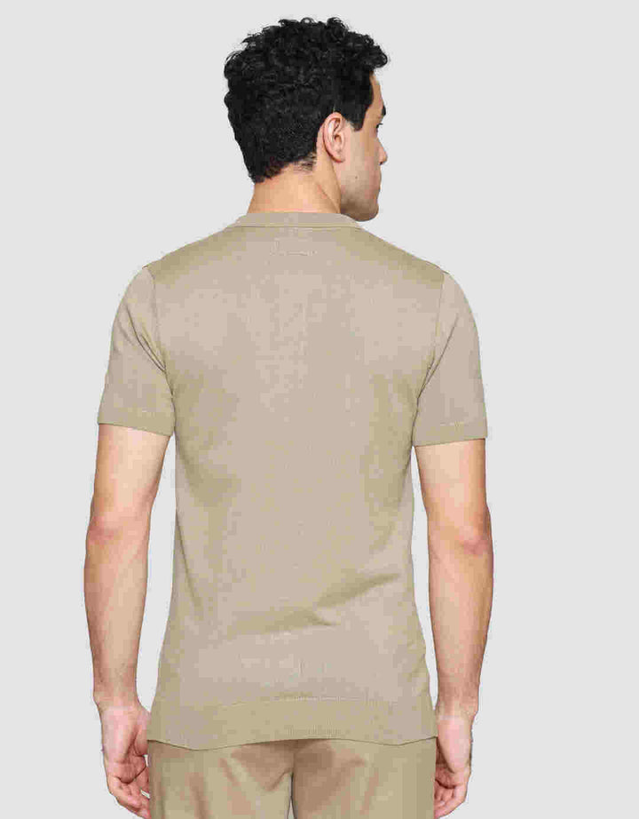 Nevada Flat Knit Kaos Kerah Lengan Pendek Pria
