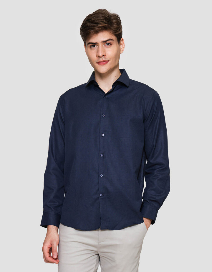 Cole Checks Regular Houndstooth Cvc Kemeja Pria