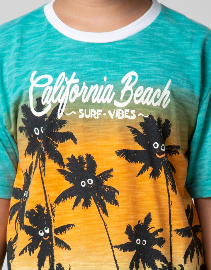 Aero Kids Short Sleeve Printnofloc Regular Slub California Vibes