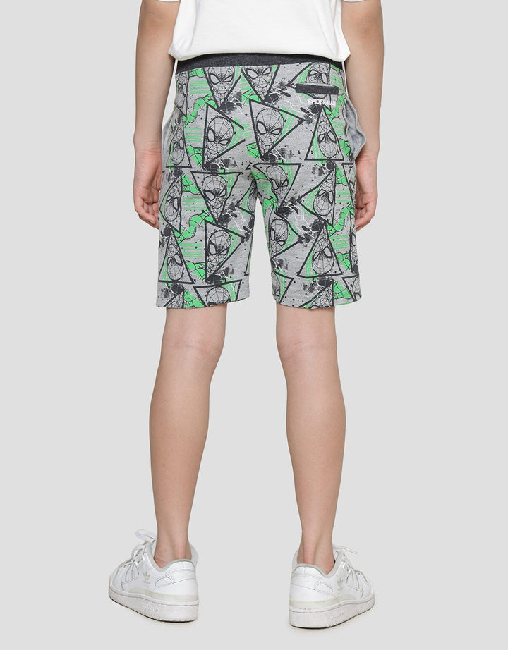 Marvel Knit Spiderman Print Face Neon Boys Shorts