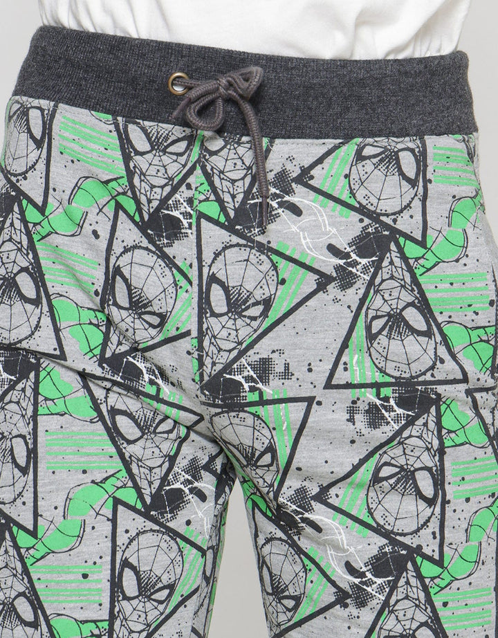 Marvel Knit Spiderman Print Face Neon Boys Shorts