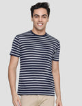 Cole Stripe Print Kaos Casual Pria