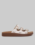 St. Yves Slipper Sandals Triple Strap Buckle