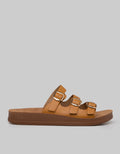 St. Yves Slipper Sandals Triple Strap Buckle
