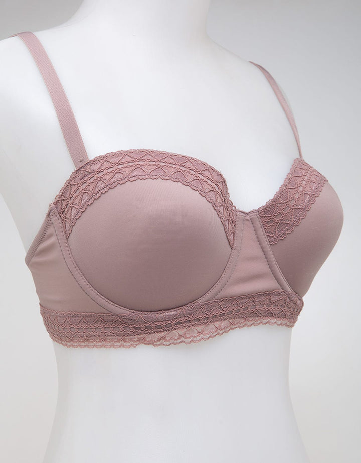 W TRIM NYLON 1/2 BRA