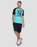 Nevada Wording Brand N Kaos Raglan Pria