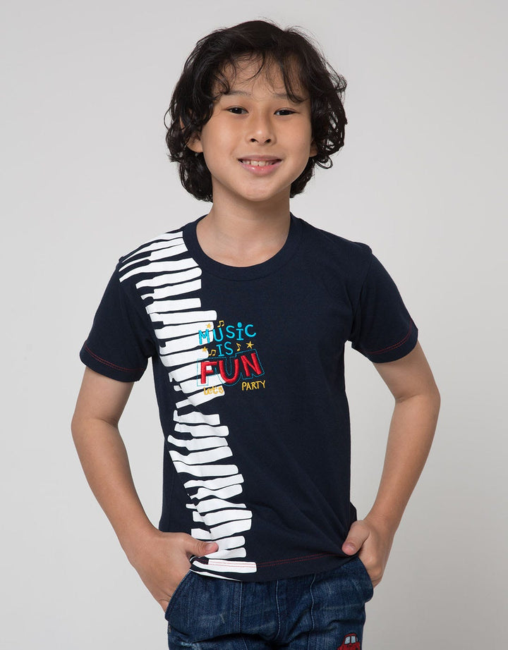 Little M Short Sleeve T-Shirt Print Piano Music