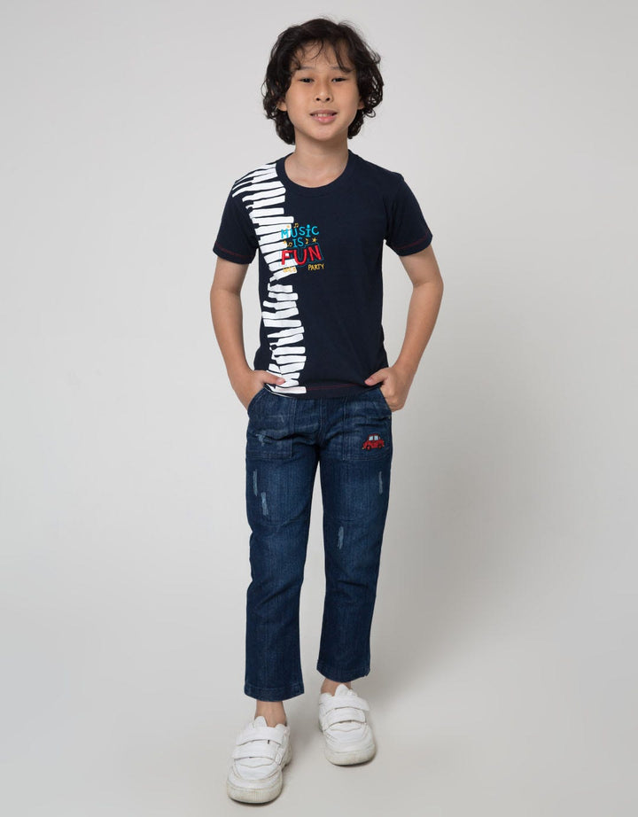 Little M Short Sleeve T-Shirt Print Piano Music