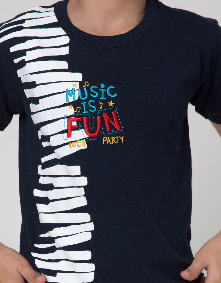 Little M Short Sleeve T-Shirt Print Piano Music