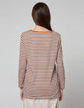 Phenomenal Long Sleeve V Btn Stripes 4Clr